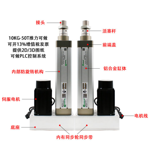 400 500KG86 stepper electric cylinder servo electric cylinder industrial telescopic cylinder push rod screw electric push cylinder explosion-proof - 图片 2